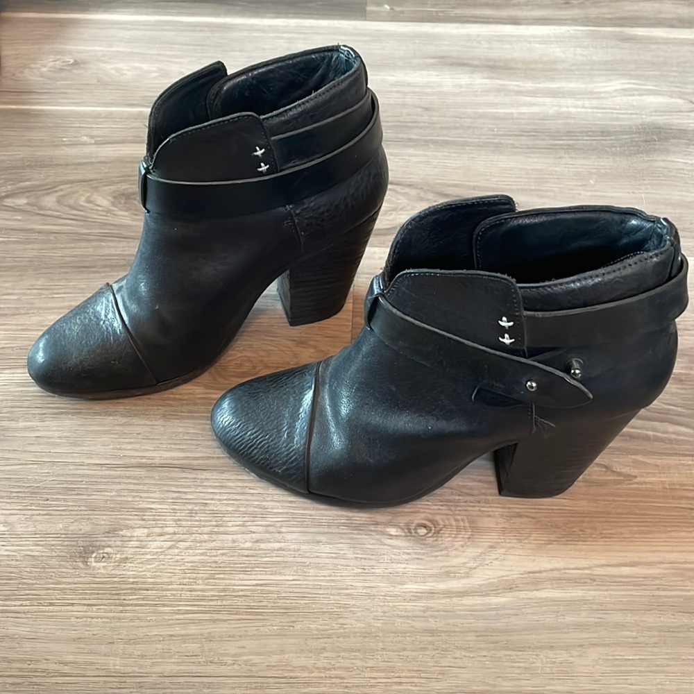 Rag & Bone black leather Harrow heeled booties